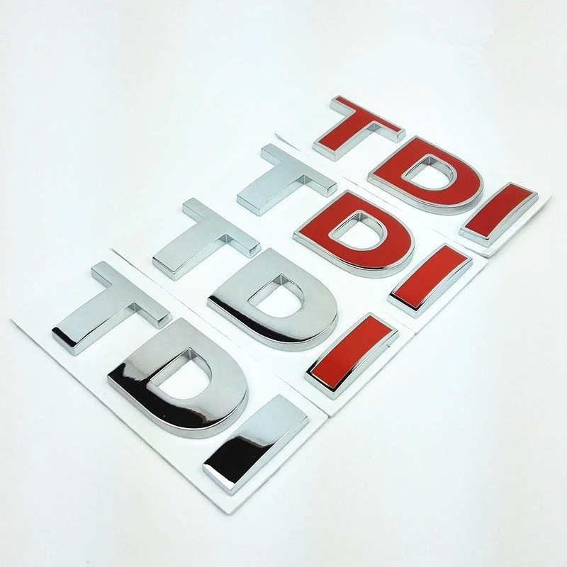 

car styling TDI Rear Car Emblem fit For Passat Tiguan Bora Golf MK3 Polo TDI Car Boot Badge stickers