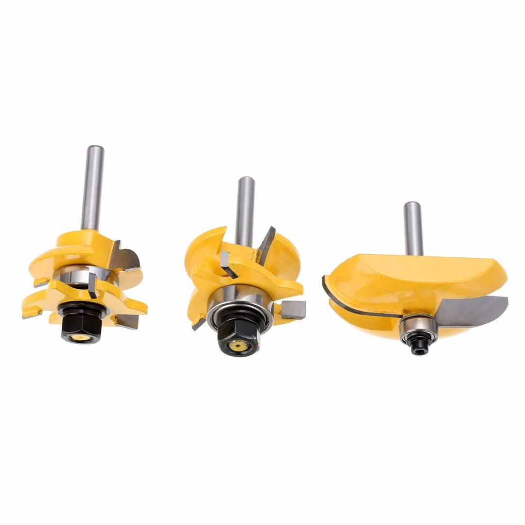 

3pcs Ogee Raised Panel and Rail & Stile Router Bits 1/4" Shank Woodworking Milling Cutter Set For Power Tools