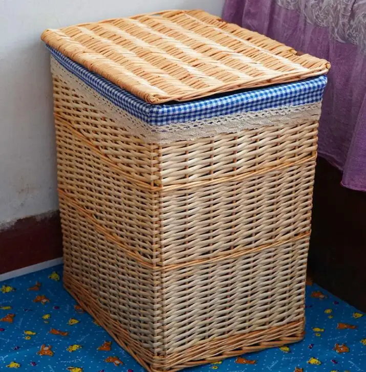Корзина для белья круглая форма большая емкость с крышкой экологически безопасные корзины ящики для хранения грязной одежды плетеные ящики для хранения