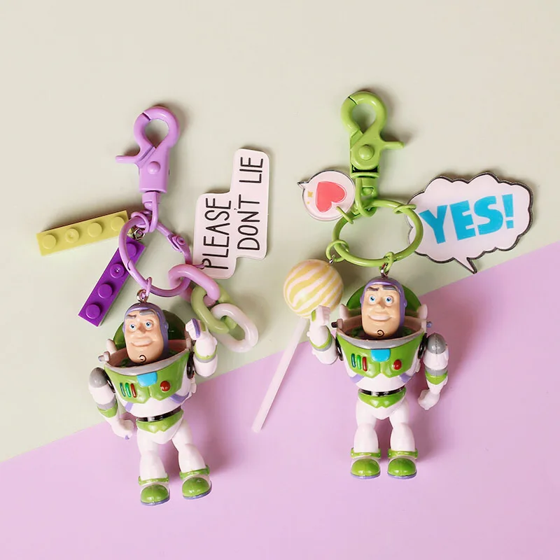 

Cute Buzz Lightyear Doll Keychain PVC Action Figure Model Key Chain Key Ring Toy Kids Gifts for Women Bag Backpack Accessories
