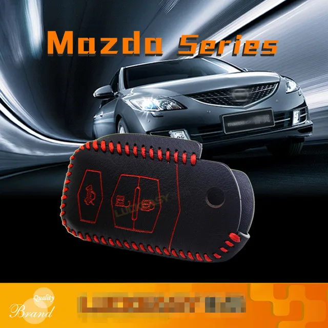 Кожаный чехол для ключей mazda 2 3 2011 MX-5 2009x8 2008 6 2009 ключа автомобиля кнопки