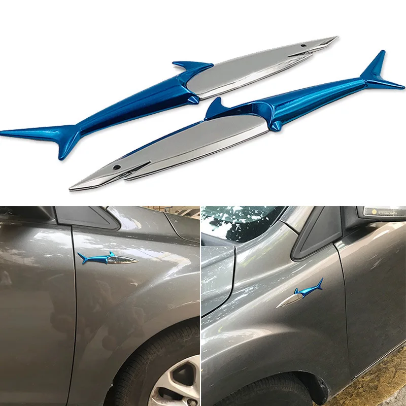 3D автомобиля стикеры Акула сбоку Стандартный крыло наклейки для авто изменение сплава водостойкие наклейки для автомобилей/мотоцикл