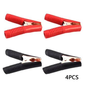 

4Pcs ( 2 Red 2 Black ) Copper Plating 100A Car Battery Clip Automobiles Cables Alligator Clips Charger Clamp Terminal Clamps