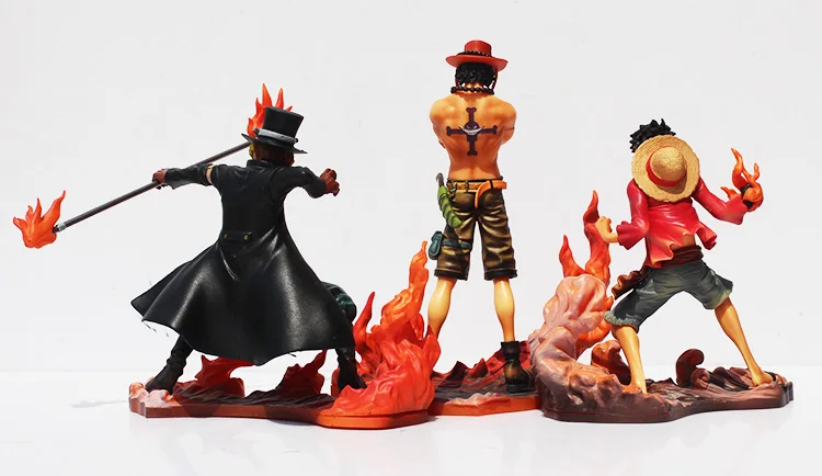 Аниме one piece DXF Луффи туз сабо из ПВХ Фигурки игрушки Коллекционная модель игрушки куклы 3 шт./компл. в коробке