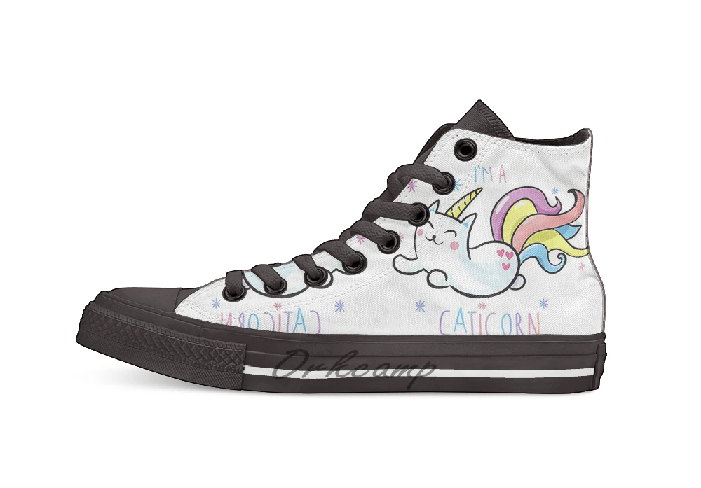I'M A CATICORN/Новинка дизайнерская Повседневная парусиновая обувь на заказ Прямая