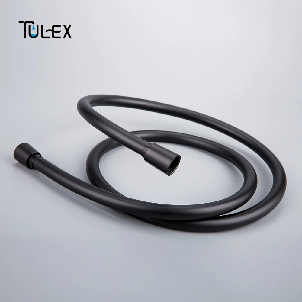 TULEX, черный шланг для душа из ПВХ, водопроводный шланг 1,5 м для ванной комнаты, ручной душевой шланг, аксессуар для труб, соединитель, высококачественные душевые шланги
