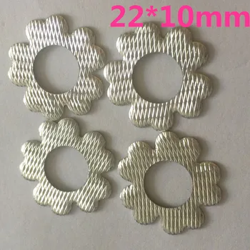 

500pcs/lot 22*10mm Embossed Hot fix Nailhead Plum Blossom Hole Cutting Rhinestuds DIY Spike Clothes Accessory Metal Rhinestones