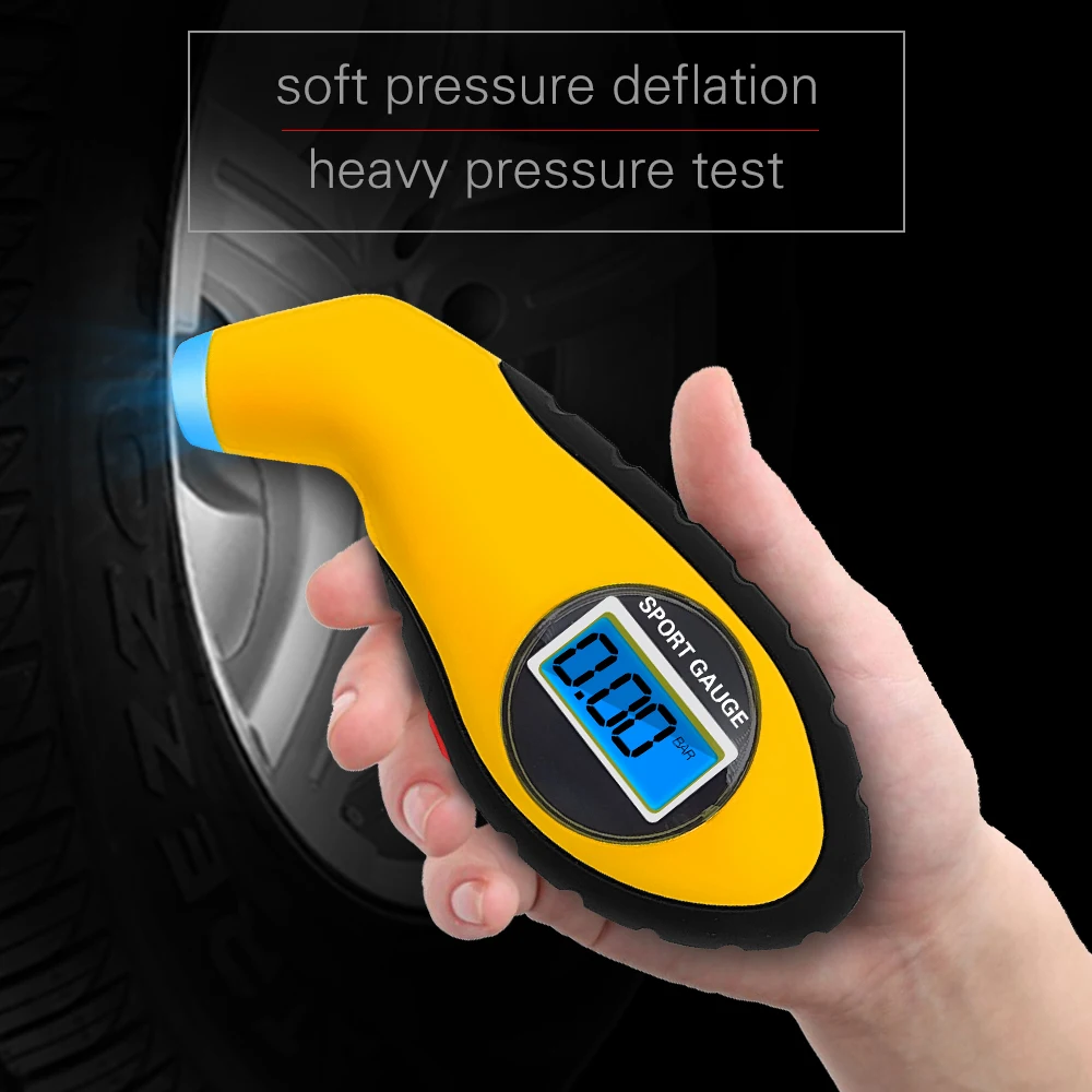 Motorcycle Auto Car Security Diagnostic tool Tire Pressure Monitor Gauge Meter Manometer Barometers Tyre Tester LCD Digital