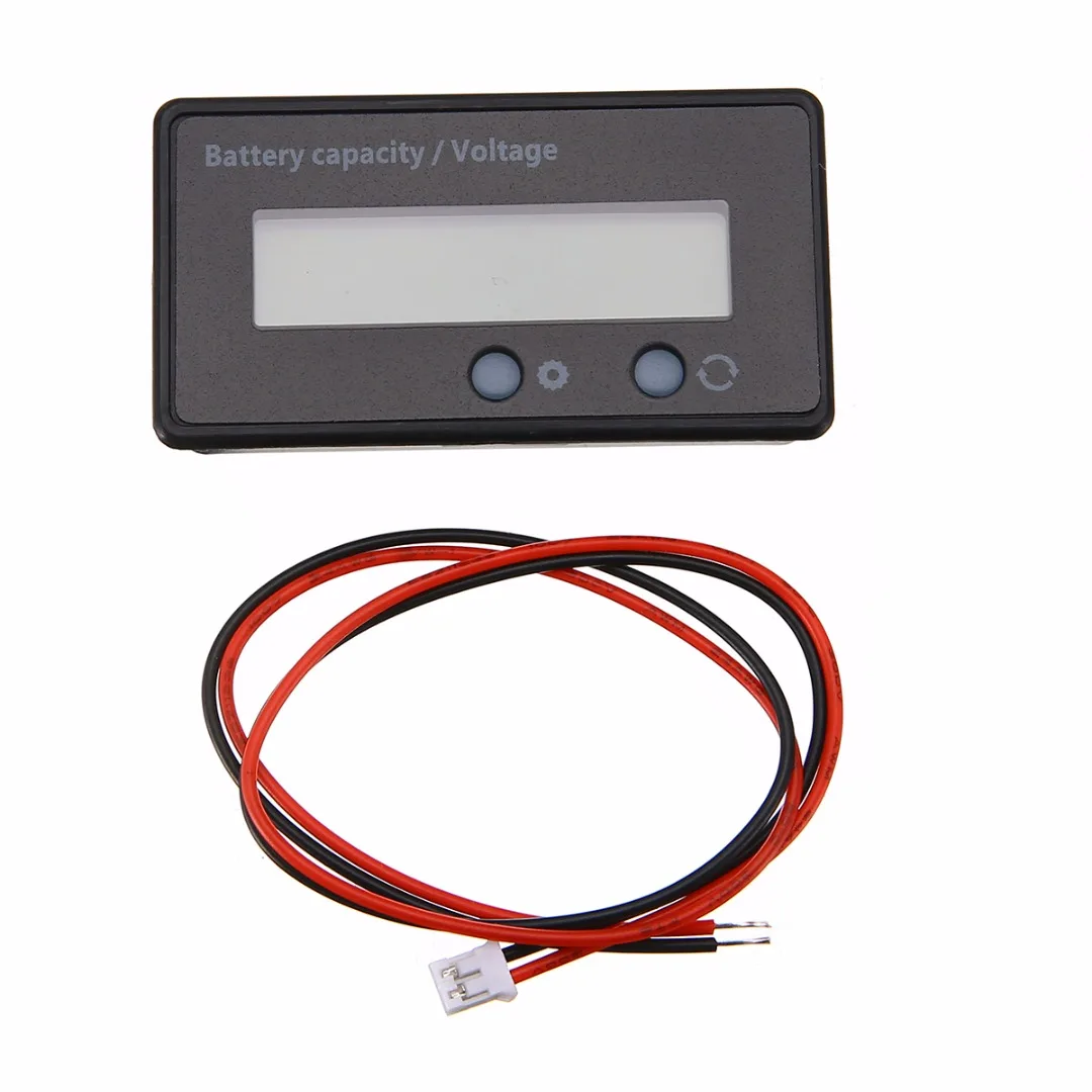 

LCD Digital Lead-Acid Battery Capacity Indicator Multifunctional Voltmeter Voltage Tester 12V 24V 36V 48V Waterproof