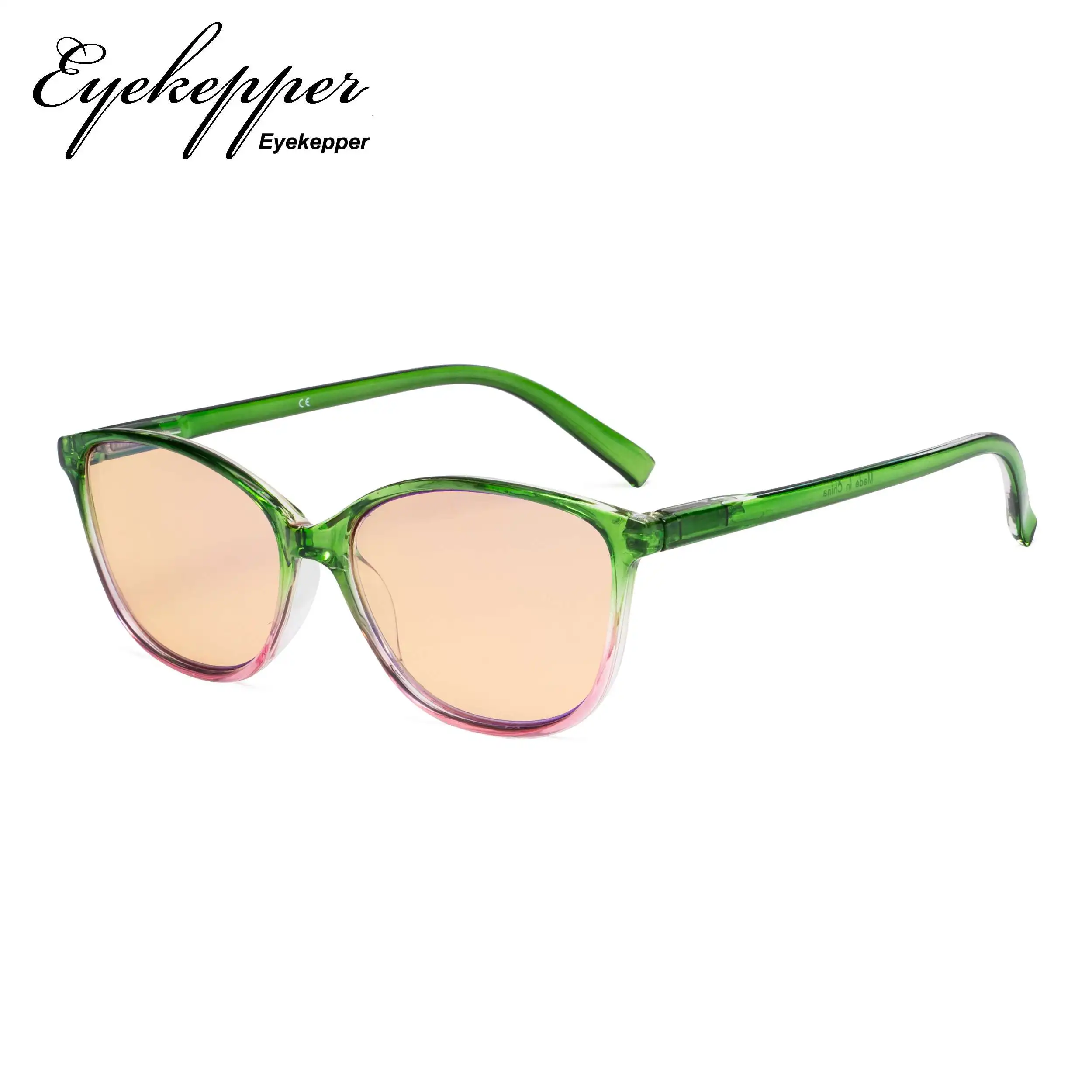 

HPFH2 Eyekepper Blue Light Blocking Computer Glasses with Amber Tinted Filter Lens - Large Cat-eye Stylish Eyeglasses Women