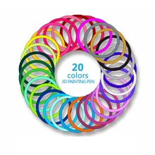 Drawing Toys, 20Pieces/lot 3D Printer Filament 5M/pcs 20 Colors 1.75mm PLA 3D Print Filament For 3D Printer Or 3D Pen