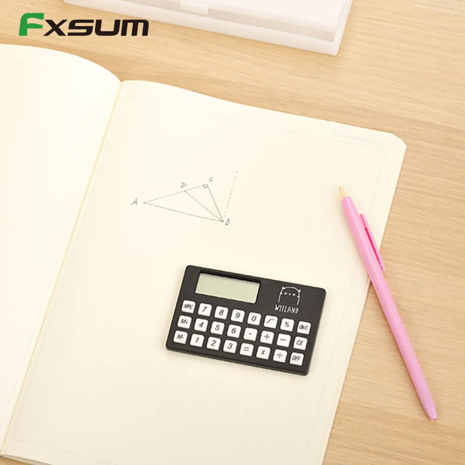 انخفاض الشحن الكرتون البسيطة بطاقة حاسبة جيب Calculadora الأسود و الأبيض الاطفال الأطفال Staionery حاسبة