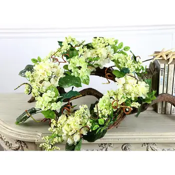 

AsyPets Artificial Hydrangea Berry Wreath Door Wall Hanging Garland Rattan Photography Props
