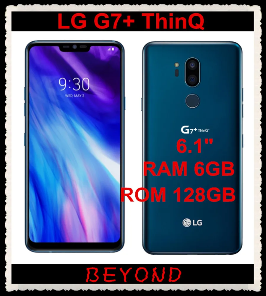 LG G7 Plus G7+ ThinQ G710EAW, 128 Гб ПЗУ, 6 ГБ ОЗУ, разблокированный LTE Android, две sim-карты, четыре ядра, 6,1 дюйма, 3 камеры Snapdragon 845, NFC