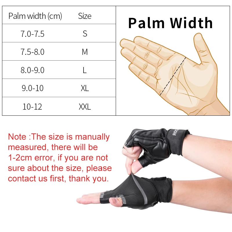 ROCKBORS Gym Anti-Slip Weight Lifting Fitness Gloves Half Finger Fitness Sports Protective Gloves Body Building Male Hand Mitten