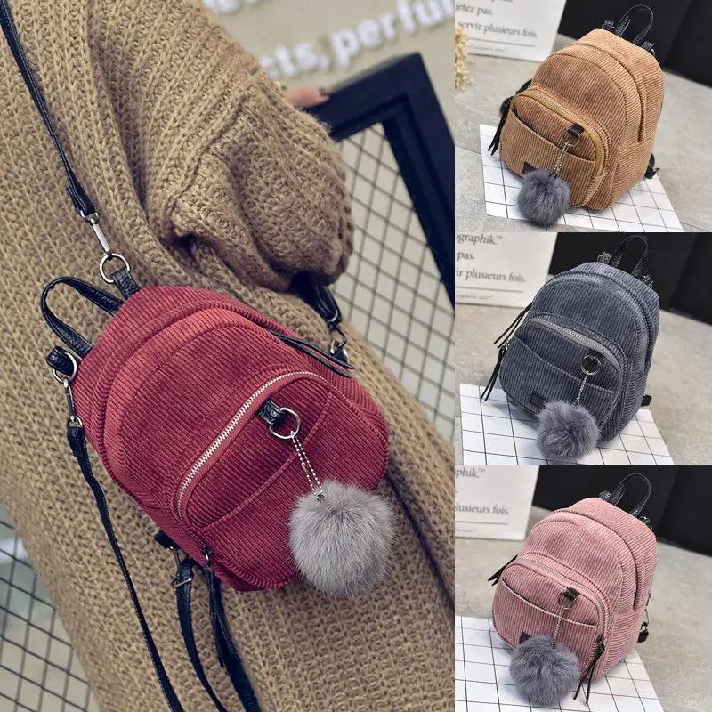 

Fashion Women Mini Bags Backpack Solid Simple Tassel Cute Small Girl School Shoulder Bag Rucksack Corduroy Travel Bags Backpacks