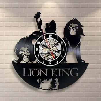 

The Lion wall clock made of vinyl record