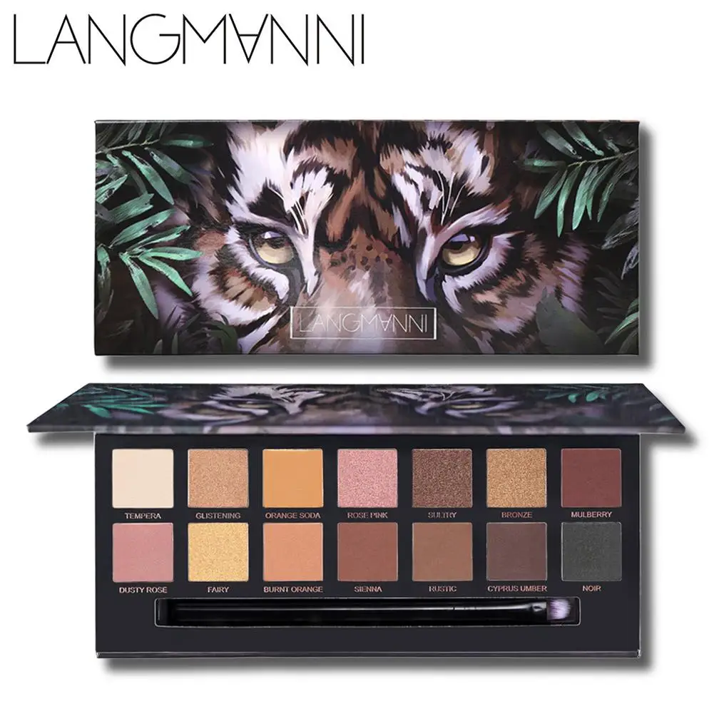 

14 Colors Natural Matte Glitter Eyeshadow Makeup Waterproof Nude Color Shimmer Tiger Eyeshadow Palette