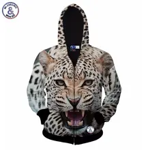 2017 Mr.1991INC Hot sell Men’s zipper jacket print ferocious leopard hoody 3d sweatshirt with hat hooded hoodies autumn tops clo
