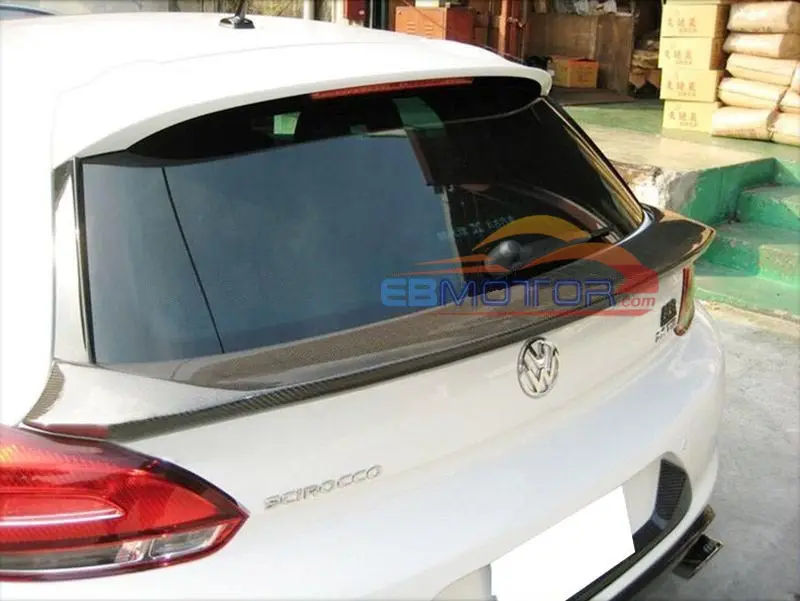 Middle Rear Spoiler Real Carbon Fiber Wing For Volkswagen VW Scirocco ABT Style 2009-2014