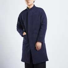 

2017 Real New Arrival Casual Stand Winter Jackets Mens Chinese Vintage Padded Jacket Mens Wind Warm Cotton Long Collar Mianfu