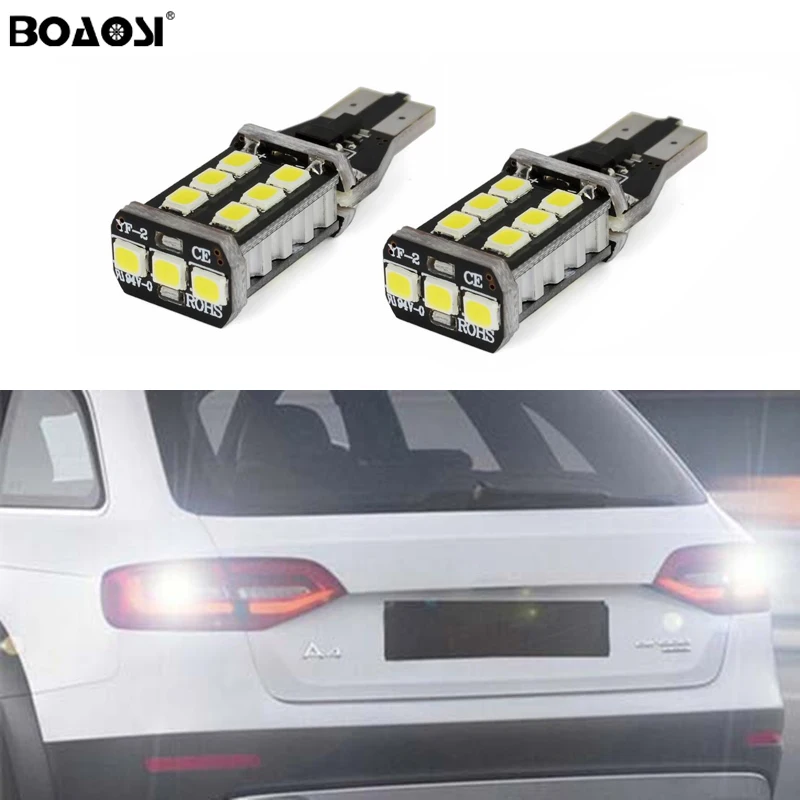 BOAOSI 2x T15 W16W LED Auto Lamp Canbus Backup Reverse Light No Error