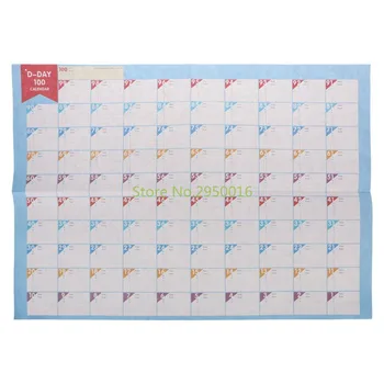 

5Pcs 100 Days Countdown Calendar Schedule Learning Goals Work Planner Periodic Agenda Table Office Supplies Student Gift C26