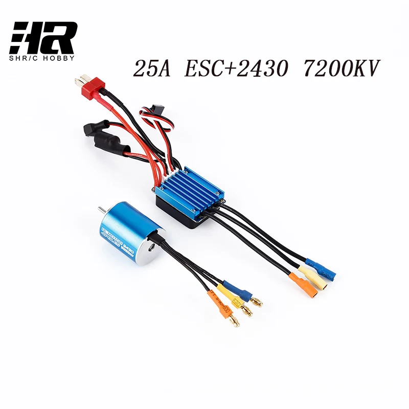 

Free shipping RC car 1/18 2430 7200KV 4poles sensorless brushless motor+25A brushless ESC speed controller