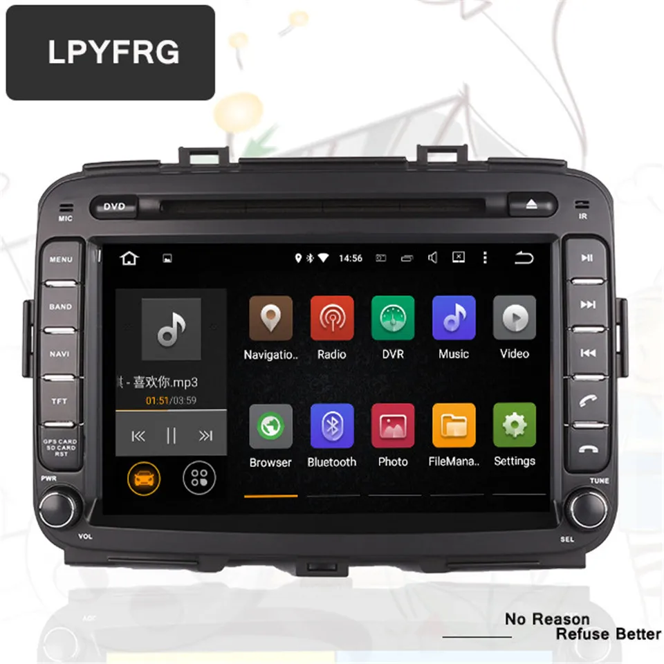 Flash Deal 8core Android 9.0 4GB+64GB Car video audio radio fm mp5 iPod gps monitor headunit with 3/4g wifi bluetooth for Kia Carens 2013+ 4