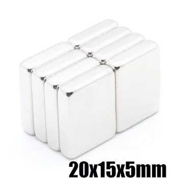 

20pcs 20x15x5mm N35 Strong Square NdFeB Rare Earth Magnet 20*15*5 mm Neodymium Magnets 20mm x 15mm x 5mm