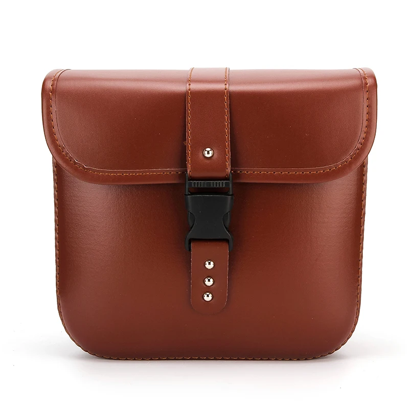 

Triclicks Pair Black Universal Motorcycle PU Leather Saddlebags Storage Tool Pouches Bags Left Right Saddle Bag Tail Luggage Bag