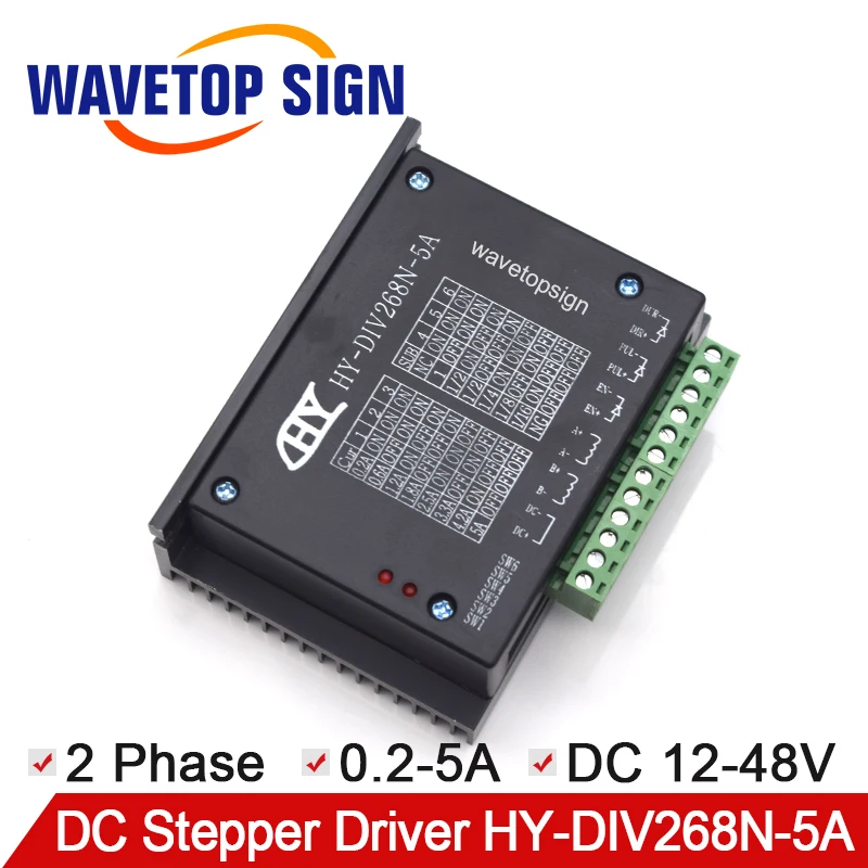 

Stepper Motor Driver HY-DIV268N-5A 2Phase Hybrid Stepping Motor Drive Using DC 12 ~ 48V for Engraving Machine & Cutter Machine