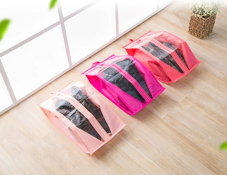 Портативный дорожный мешок для обуви водонепроницаемый пыленепроницаемый легкий полиэстер аксессуары для обуви прозрачный, с застежкой