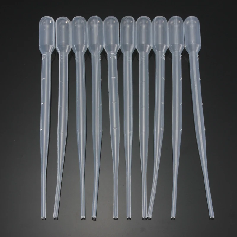 10 шт. прозрачный пластиковый набор пипеток для переноса жидкостей Градуированные пипетки для лабораторного эксперимента медицинская Микробиология 2 мл