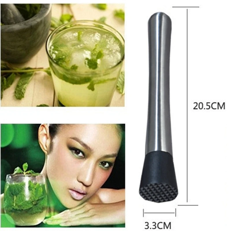 Cocktail stir bar stainless steel mixer ice tool(thick waist section 20*3.3) DIY fruit mud machine ice machine bar bar tool