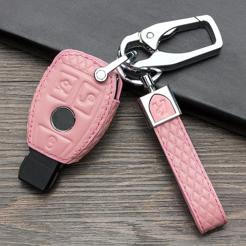 

Genuine leahter for Mercedes Benz Car Key Case Cover for W203 W210 W211 AMG W204 C200 C250 W124 W140 W163 W202 CLA GLK C180