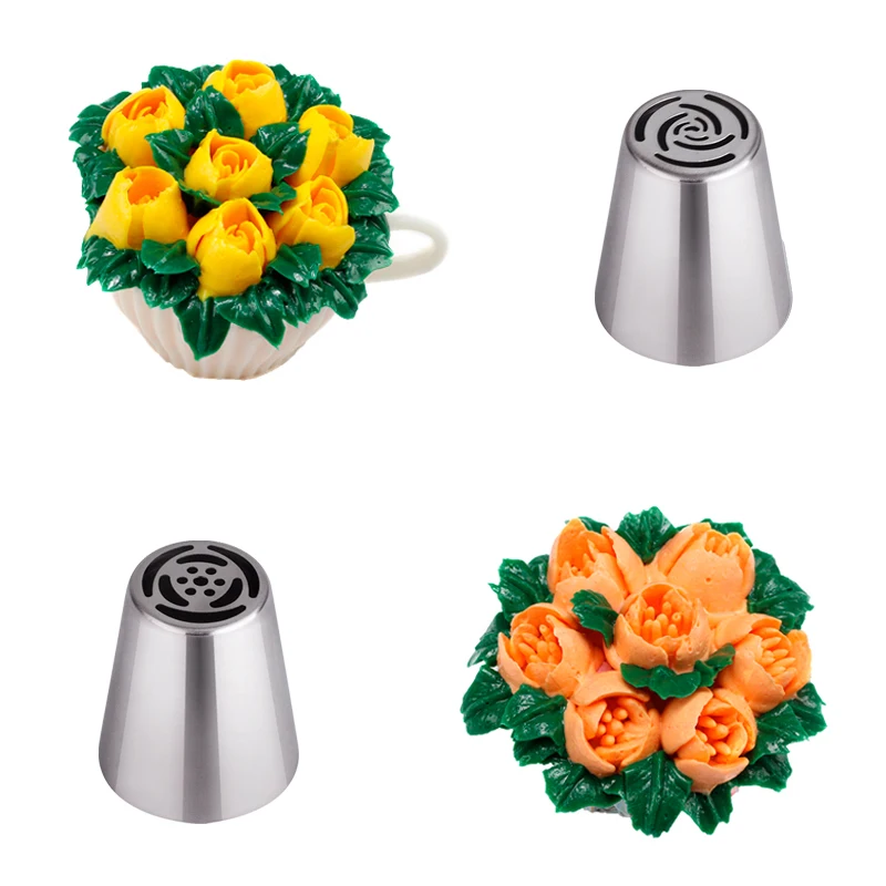 Наборы насадок из нержавеющей стали для выпечки тортов 6 шт./компл.|piping nozzles|russian