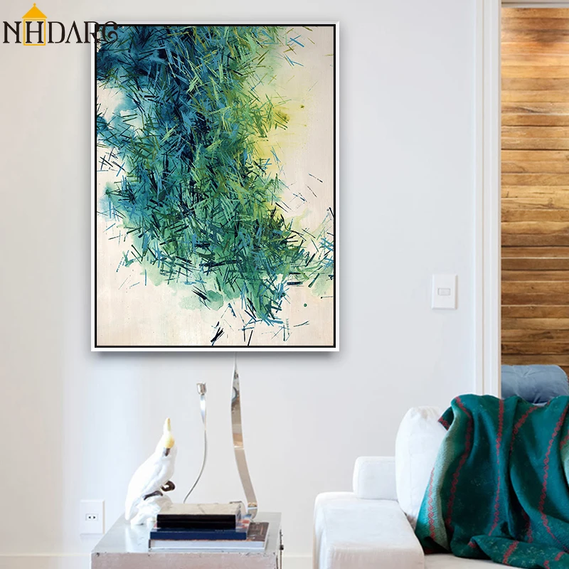 

Green Abstract Chic Canvas Art Print Painting Poster Home Decor Painting & Calligraphy, Wall Pictures For Living Room Wall Decor