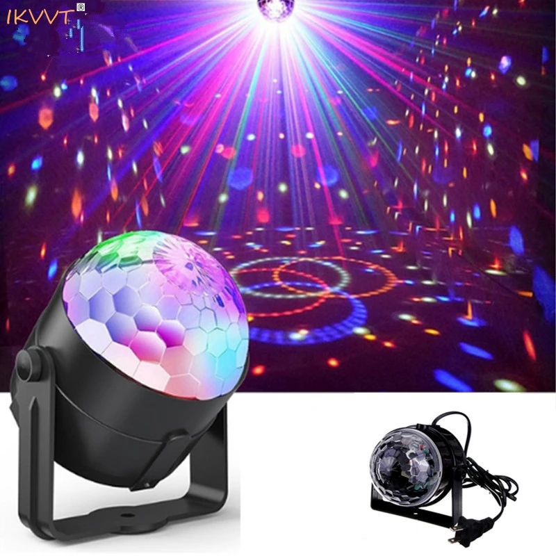

AC 90-240V mini Voice Control Stage lamps Crystal Magic Ball Sound Control Laser Stage Effect Light Party Disco Club DJ Lights