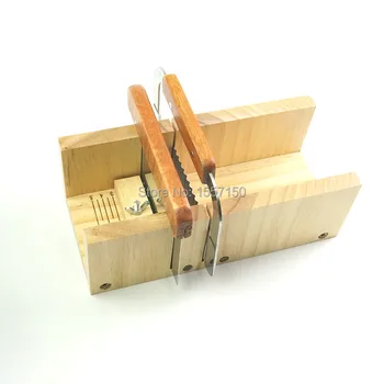 

Adjustable Wood Soap Mold Loaf Cutter Set With Wave Cutter / Wooden handle stainless steel flat knife Free Shipping