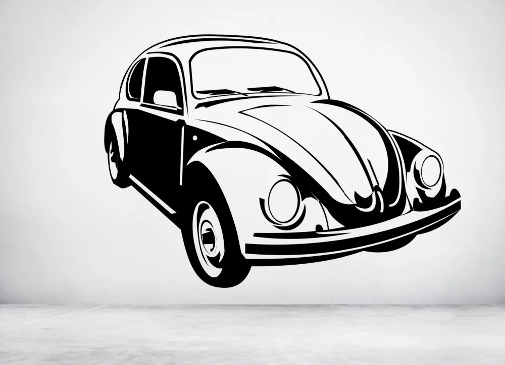 

Classic Car Pattern Wall Decal Vintage Beetle car Wall Stickers For Kids Rooms Design Art Mural Vinyl Home Interior Decor SYY813