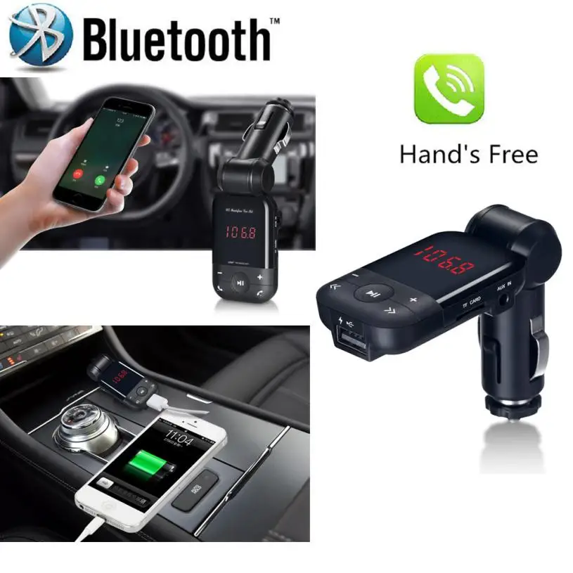 Новое поступление ЖК Bluetooth автомобильный комплект прикуриватель MP3 FM передатчик Handsfree USB Смарт автомобильное зарядное устройство mr24