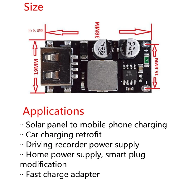 QC3.0 QC2.0 USB DC понижающий преобразователь зарядный модуль 6 32 в 9 12 В 24 для быстрого