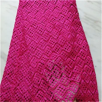 

African Cotton Lace Fabric Mei Red Guipure Lace Fabric High Quality Nigerian Cord Lace Fabric For Wedding Dress