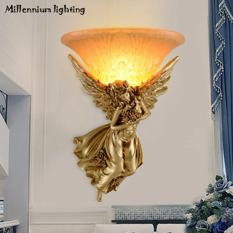 

European living room bedroom wall lamp background wall restaurant terrace walkway angel wall lamp 90-260v