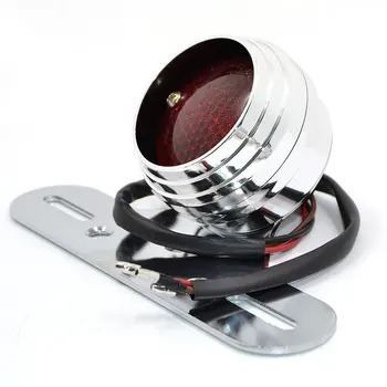 

BJMOTO Motorcycle Side Mount Tail Light Brake License Plate Bracket Taillight for Kawasaki Honda Yamaha Harley Bobber Chopper