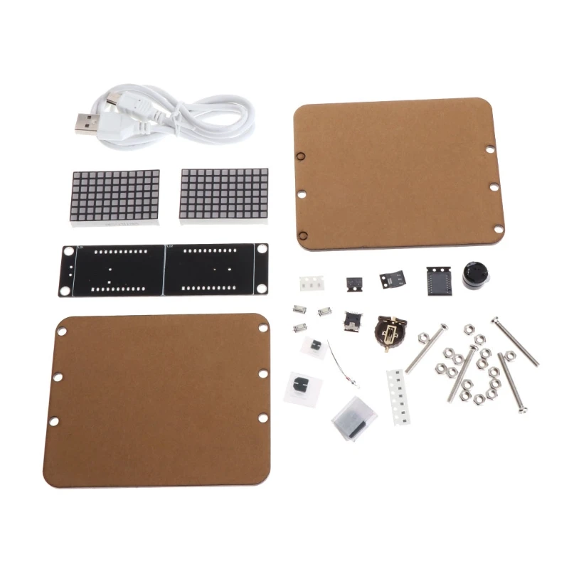 

DS3231 DIY Dot Matrix LED Clock Kit Time/Temperature/Date/Alarm Display w Case #0615