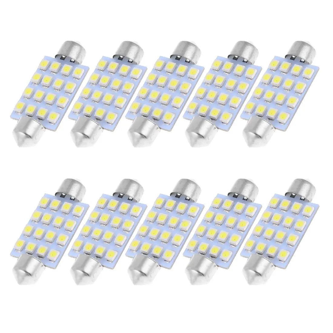 

10pcs 42mm 1.72" 1210 SMD 16-LED Festoon Dome Light White 211-2 212-2