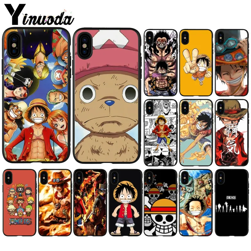 Yinuoda цельный Луффи мягкий резиновый черный чехол для телефона iPhone X XS MAX 6 6S 7 7plus 8