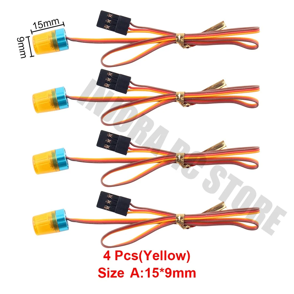 4 шт. светодиодный светильник для стробирования/мигающий/вращающийся светильник 4,8-6 в для 1:14 трактора Tamiya RC Экскаватора инженерного грузовика автомобиля - Цвет: Yellow 511Y